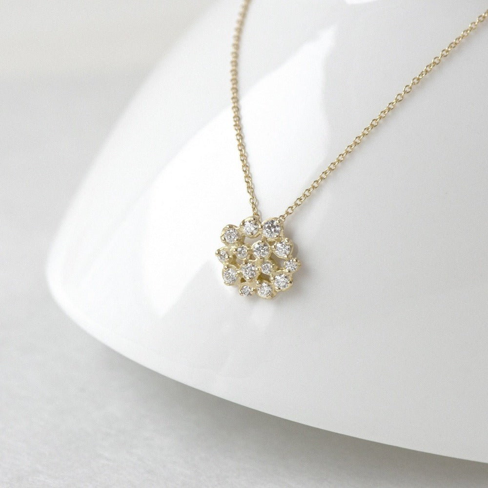 Medium Diamond Cluster Necklace - Magpie Jewellery