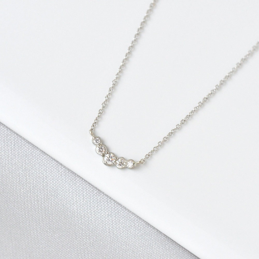 Small Graduated Diamond Necklace - Magpie Jewellery