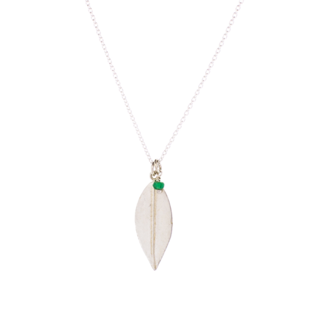 Emerald Leaf Necklace - Magpie Jewellery