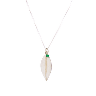 Emerald Leaf Necklace - Magpie Jewellery