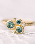 Green Sapphire Ocean Foam Ring - Magpie Jewellery