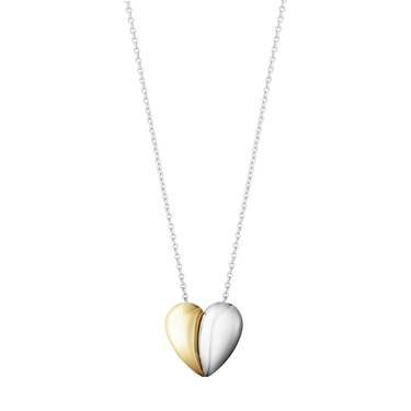 Two Halves Hearts of Georg Jensen Necklace - 18K and Sterling Silver - Magpie Jewellery