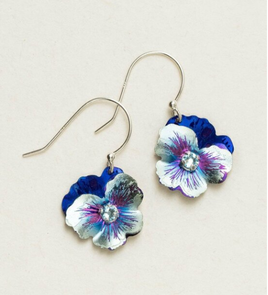 Pansy Drop Earrings - Magpie Jewellery