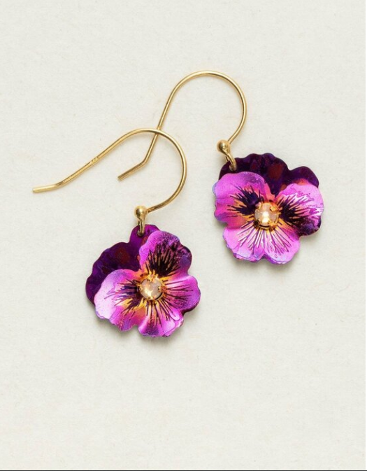 Pansy Drop Earrings - Magpie Jewellery