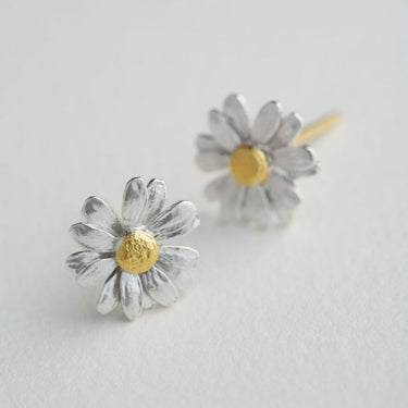 Mixed Metal Daisy Earrings - Magpie Jewellery