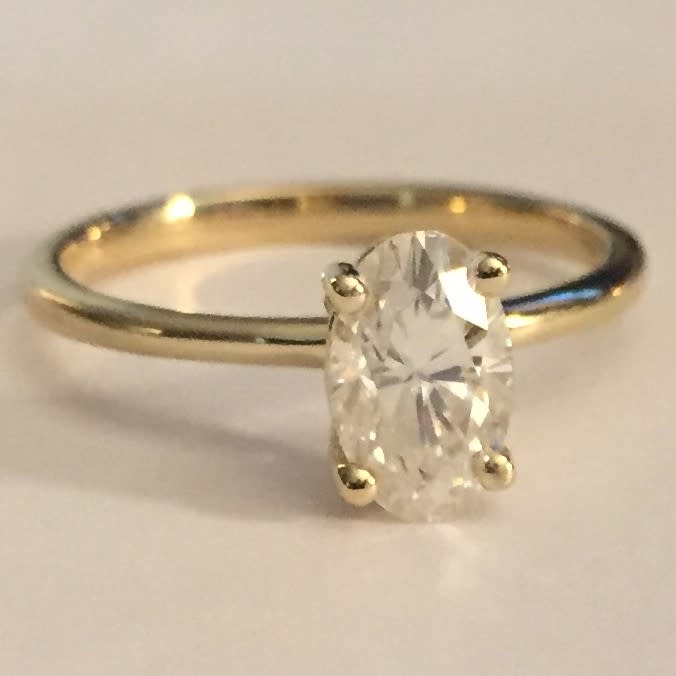 Oval Moissanite Solitaire - Magpie Jewellery