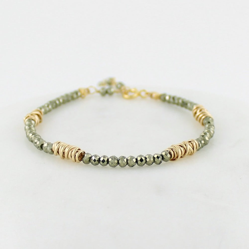 Gold Twist Stacking Bracelet | Magpie Jewellery | Yellow Gold | Pyrite