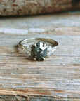 Salt & Pepper Hexagon Engagement Ring | Magpie Jewellery