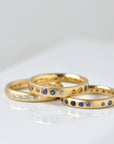 Multi-Colour Gypsy Set Sapphire Band - Magpie Jewellery