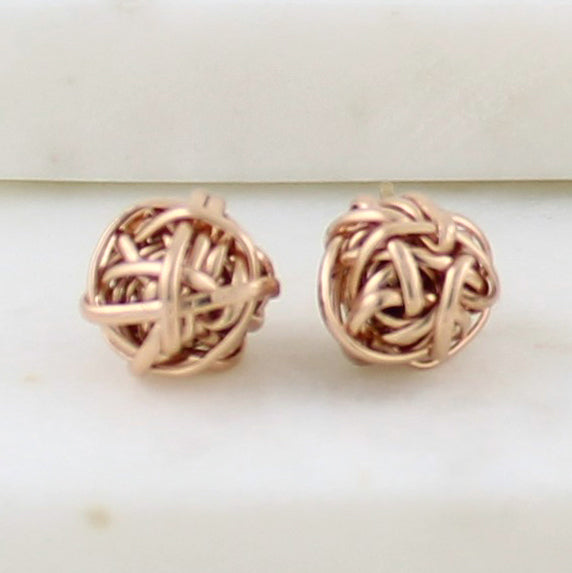 Classic Twist Stud Earring | Magpie Jewellery | Rose Gold