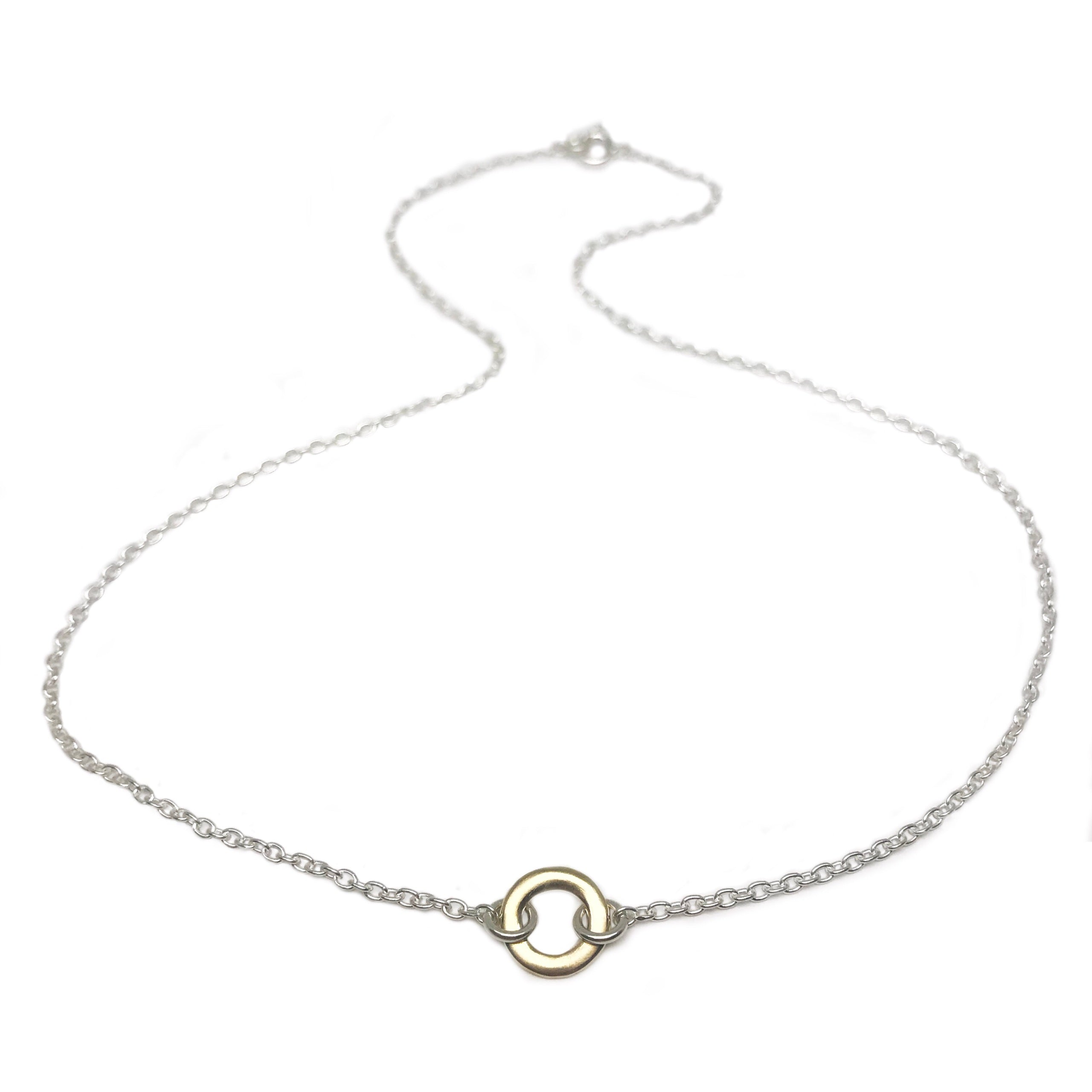 14k Gold Circlet on Silver Chain | Magpie Jewellery