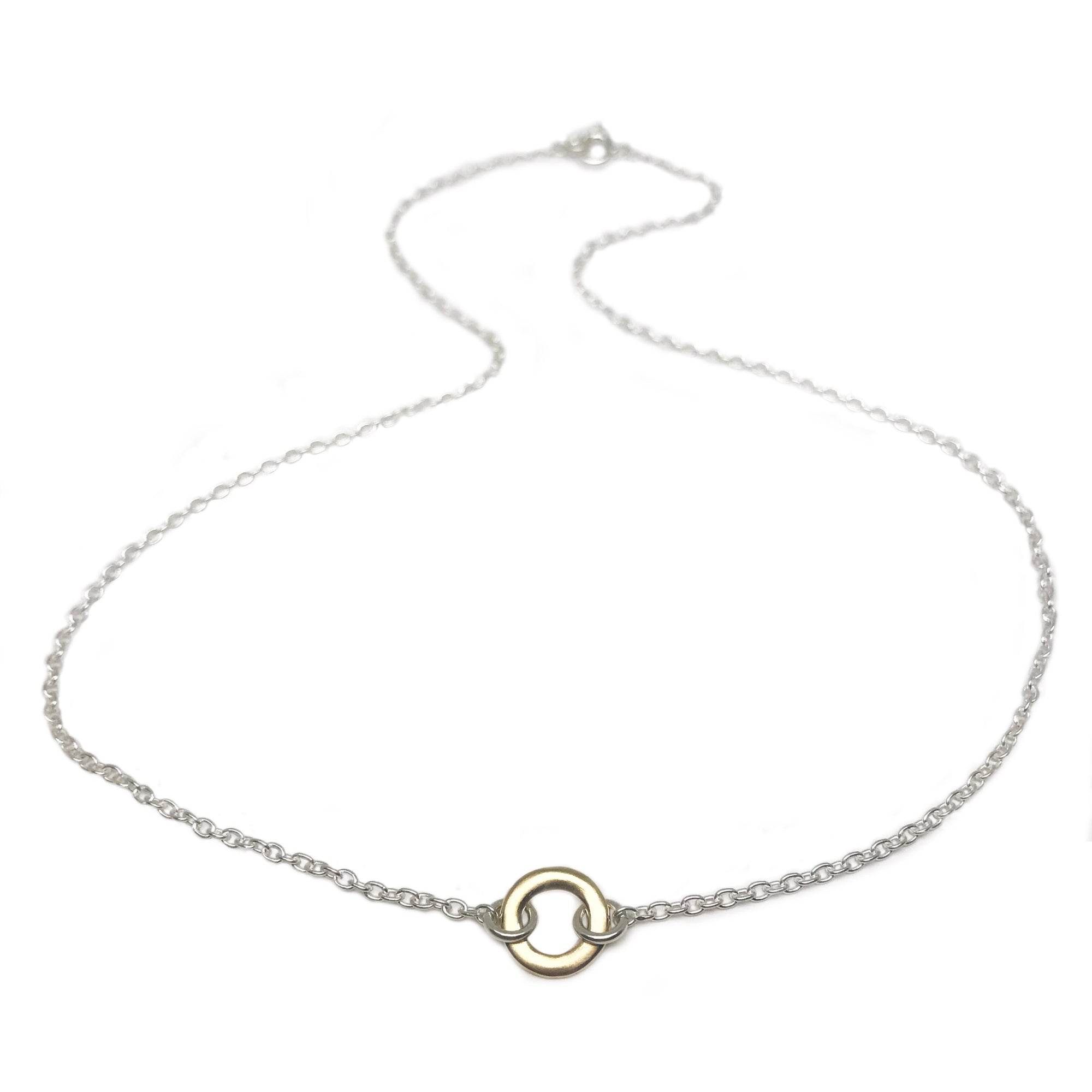 14k Gold Circlet on Silver Chain | Magpie Jewellery