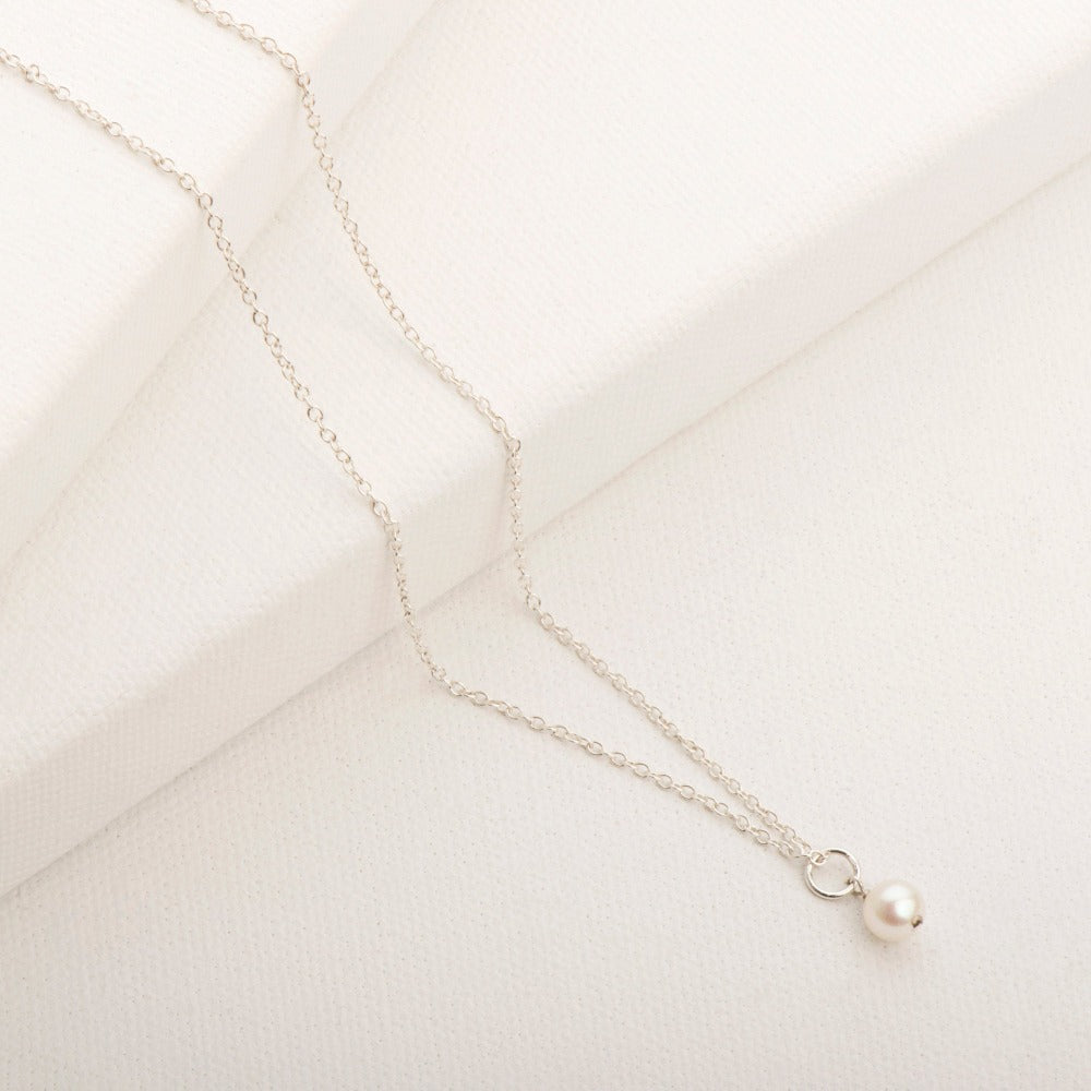 Freefall White Freshwater Pearl Necklace - Magpie Jewellery