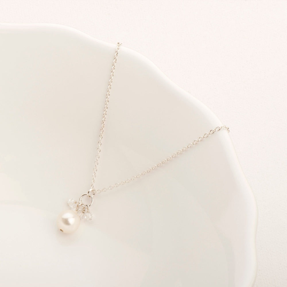 Mini-Cluster Pearl & Crystal Necklace - Magpie Jewellery