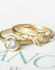 Gold Seashore Diamond Solitaire Ring - Magpie Jewellery