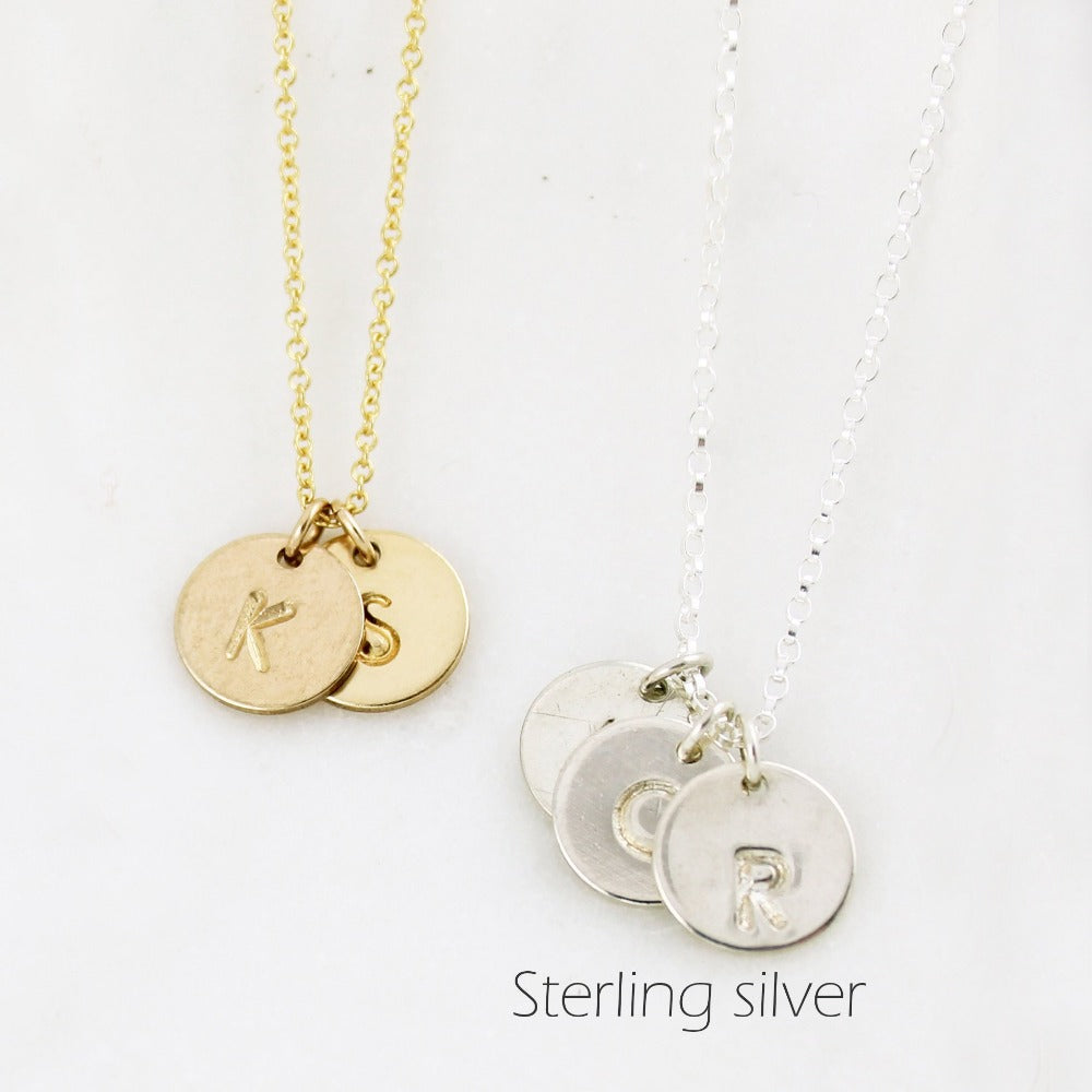 Monogram Necklace - Up To 4 Letters | Magpie Jewellery | Yellow Gold "K" and "S" | Silver "C" and "R" and Hidden 3rd Letter | Partially Labelled - Silver