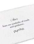 Star Charm Pendant | Magpie Jewellery | Cursive text reading "Star" above serif font reading "Stars are symbolic of truth and guidance."