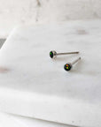 Mini Black Opal Stud Earrings - Magpie Jewellery