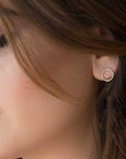 Open Circle Stud Earrings | Magpie Jewellery | On Model