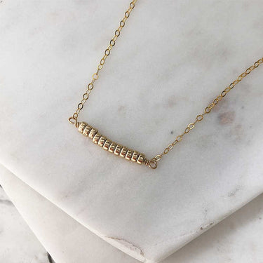 Comfort Collection - Petite Gold Bead Bar Necklace - Magpie Jewellery