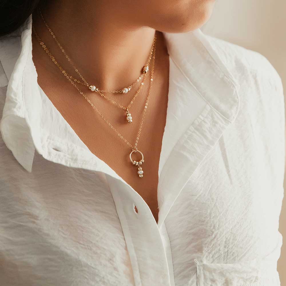 Comfort Collection - White Pearl Drop Necklace - Magpie Jewellery