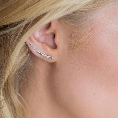 Hammered Ear Climbers | Magpie Jewellery | On Model