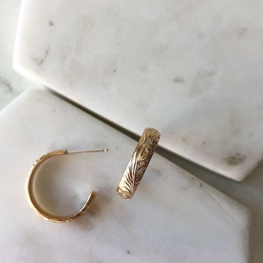 Flora Hoop Earrings - Magpie Jewellery