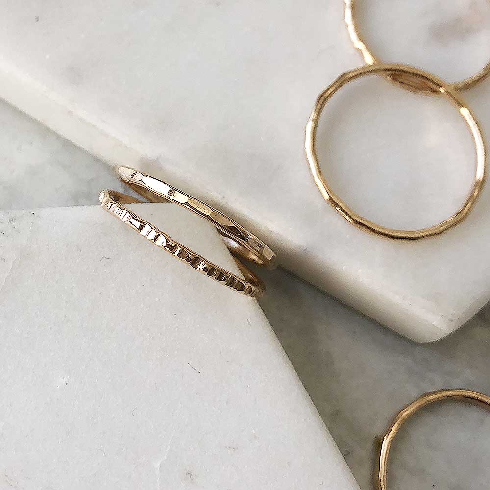 Textured Stacking Ring - 14k Gold-Fill - Magpie Jewellery