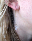 Herkimer Diamond Threader Earrings - 14k gold-fill - Magpie Jewellery
