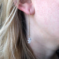 Herkimer Diamond Threader Earrings - 14k gold-fill - Magpie Jewellery