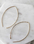 Hammered Leaf Hoops - Magpie Jewellery