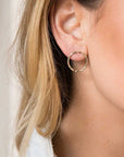 Medium Hammered Circle Stud Earrings - Magpie Jewellery