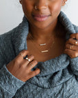 Mini Bar Necklace | Magpie Jewellery | On Model | Layered 