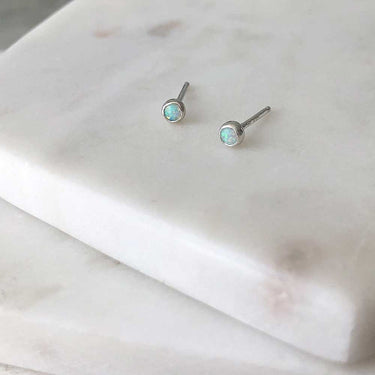 Mini Opal Stud Earrings - Magpie Jewellery