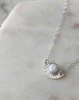 Opal Sunburst Necklace - Silver - Magpie Jewellery