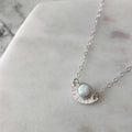 Opal Sunburst Necklace - Silver - Magpie Jewellery