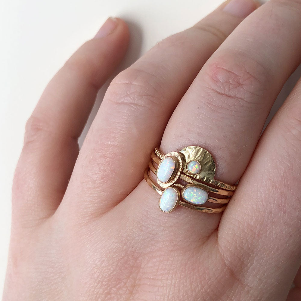 Oval Opal Ring - Magpie Jewellery