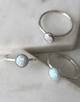 Opal Stacking Ring - Silver - Magpie Jewellery