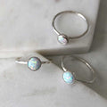 Opal Stacking Ring - Silver - Magpie Jewellery