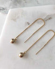 Orb Threader Earrings - 14k gold-fill - Magpie Jewellery