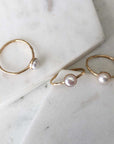 Pearl Stacking Ring - Yellow Gold-Fill - Magpie Jewellery