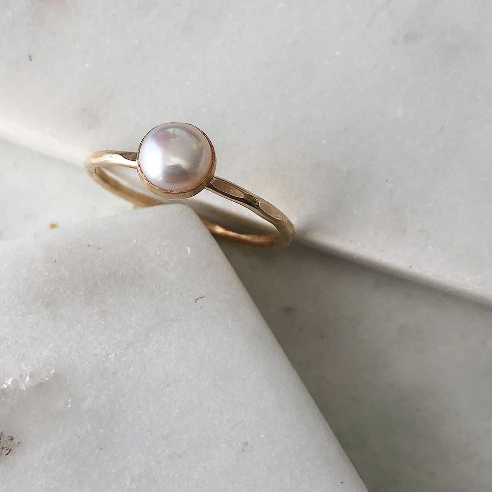 Pearl Stacking Ring - Yellow Gold-Fill - Magpie Jewellery