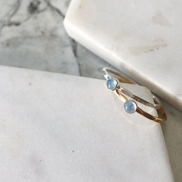 Petite Stacking Ring - Aquamarine - Magpie Jewellery