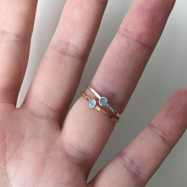 Petite Stacking Ring - Aquamarine - Magpie Jewellery