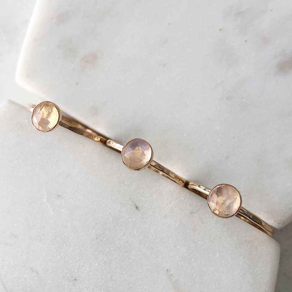 Moonstone Stacking Ring - Yellow Gold-Fill - Magpie Jewellery