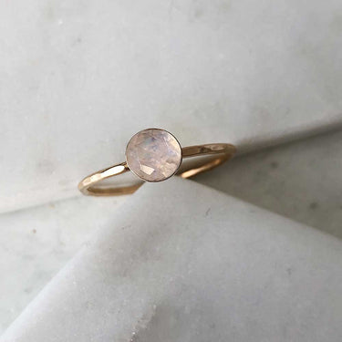 Moonstone Stacking Ring - Yellow Gold-Fill - Magpie Jewellery