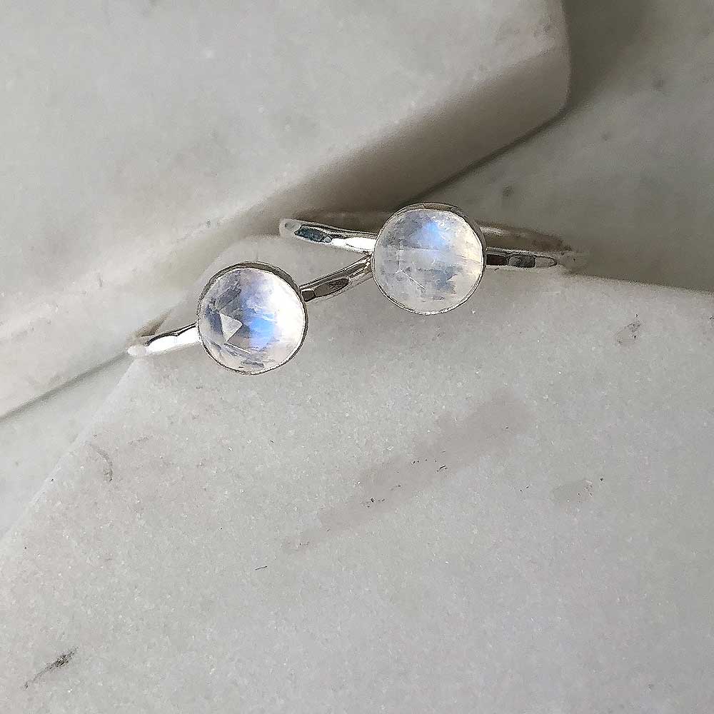 Moonstone Stacking Ring - Silver - Magpie Jewellery