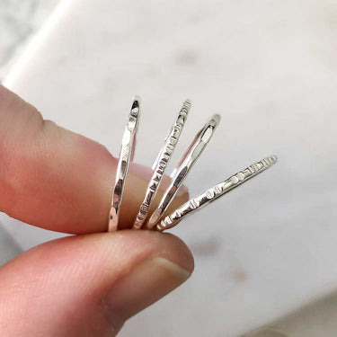 Textured Stacking Ring - Silver - Magpie Jewellery