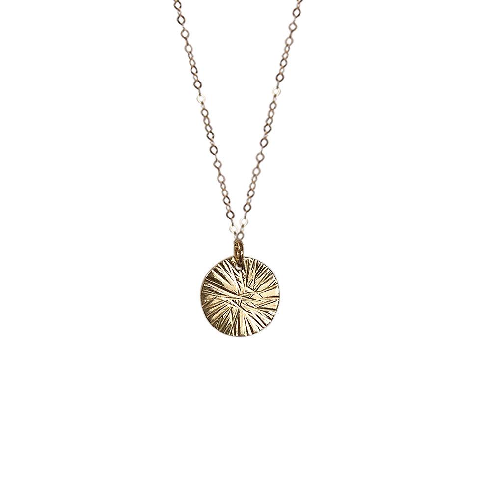 Small Medallion Necklace - Faceted | Magpie Jewellery | Gold-Fill