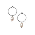Small Pearl Hoops | Magpie Jewellery | Silver